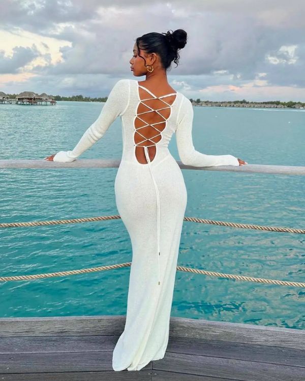 Maxikleid weiß rückenfrei Clearance